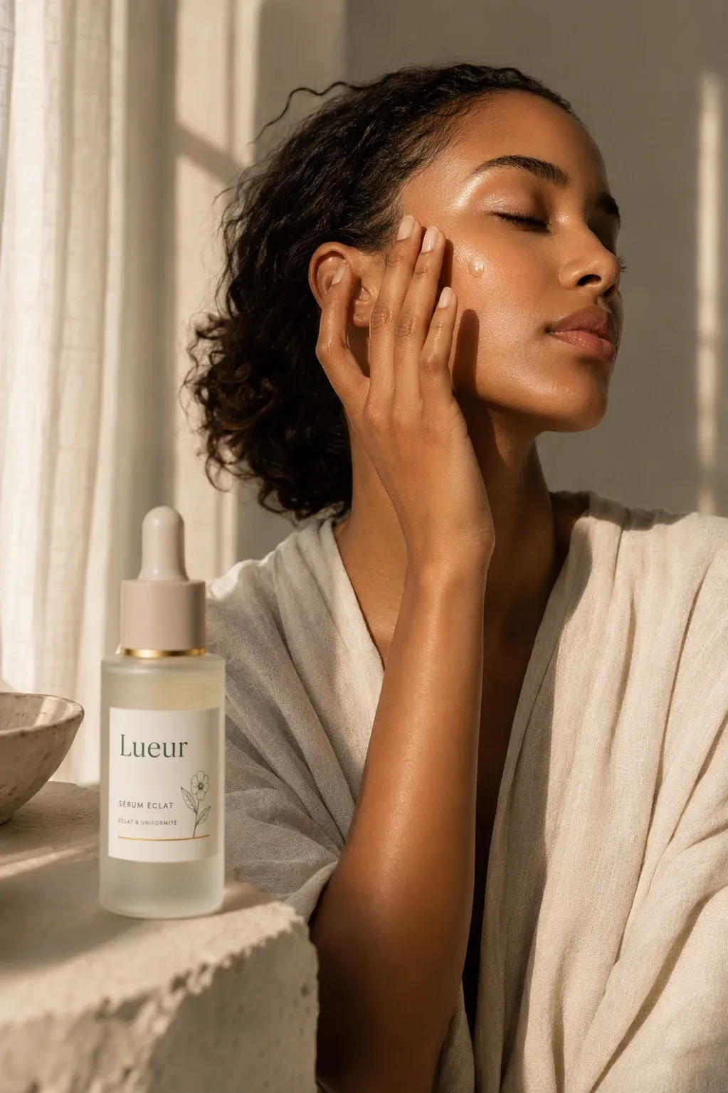 Application d'un soin visage Lueur